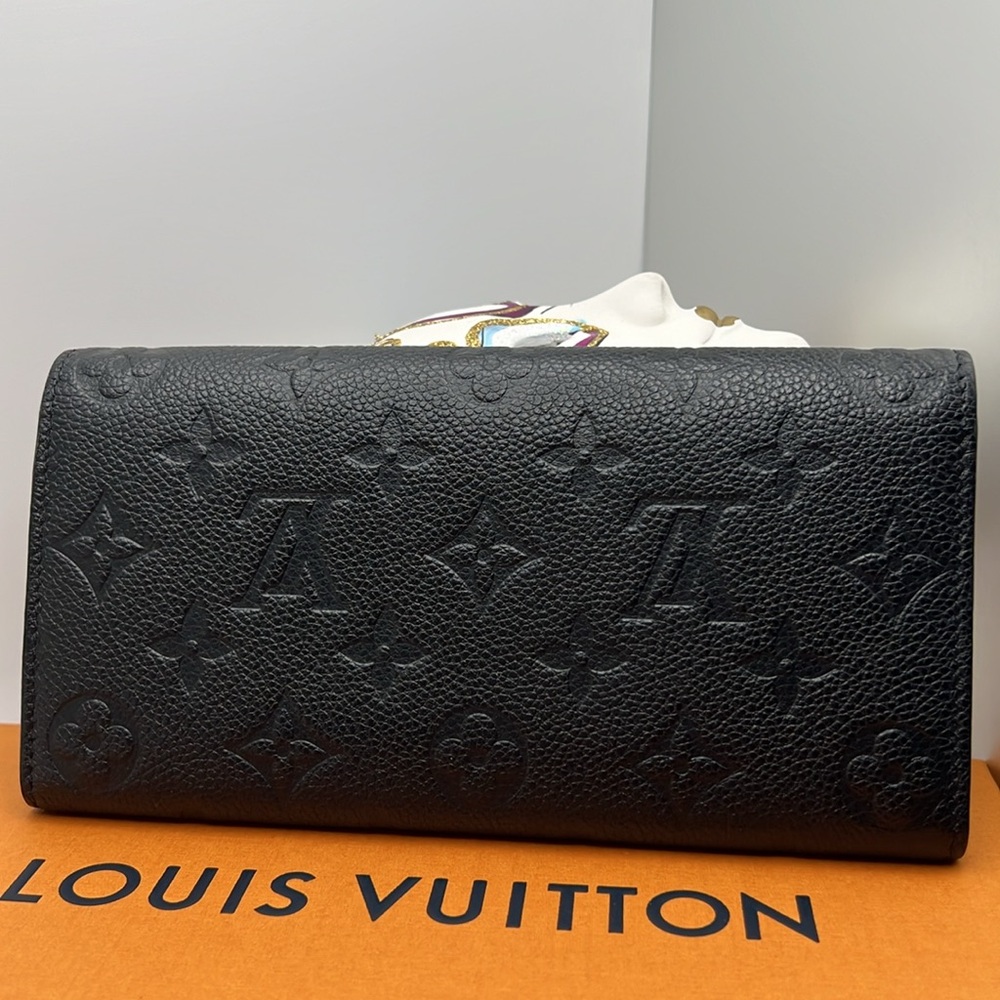 Louis Vuitton 2016 MONOGRAM EMPREINTE Leather Emilie Black Wallet Box & Dust bag - Picture 3 of 17
